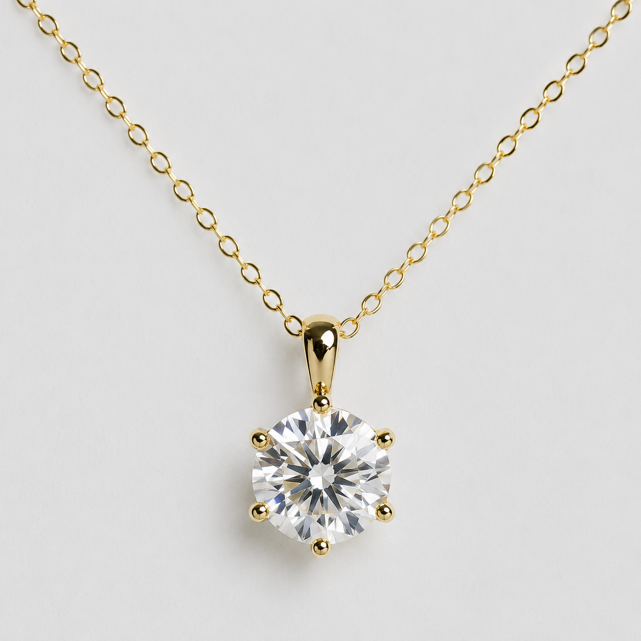 Berlo Heritage — 14K Gold Vermeil Moissanite Halo Necklace