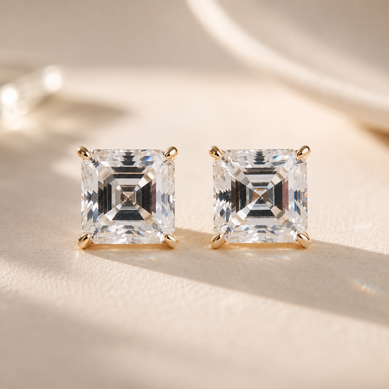 Berlo Heritage — 14K Gold Vermeil Moissanite Solitaire Stud Earrings