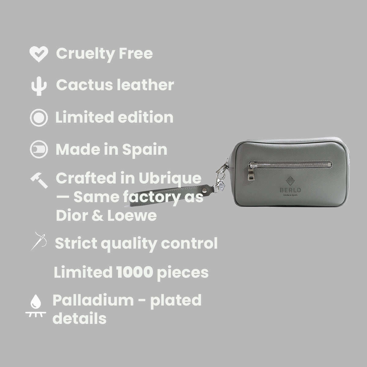 Berlo Cactus Leather Toiletry Bag