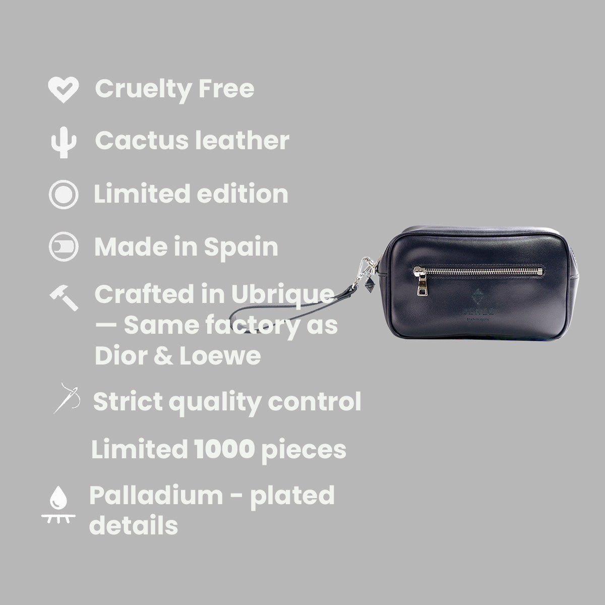 Berlo Cactus Leather Toiletry Bag