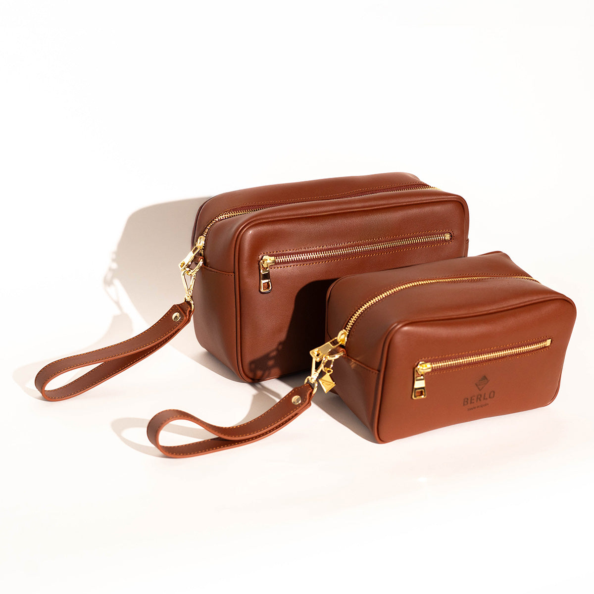 Berlo Cactus Leather Toiletry Bag Large