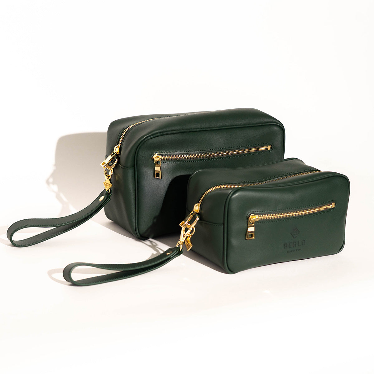 Berlo Cactus Leather Toiletry Bag Large