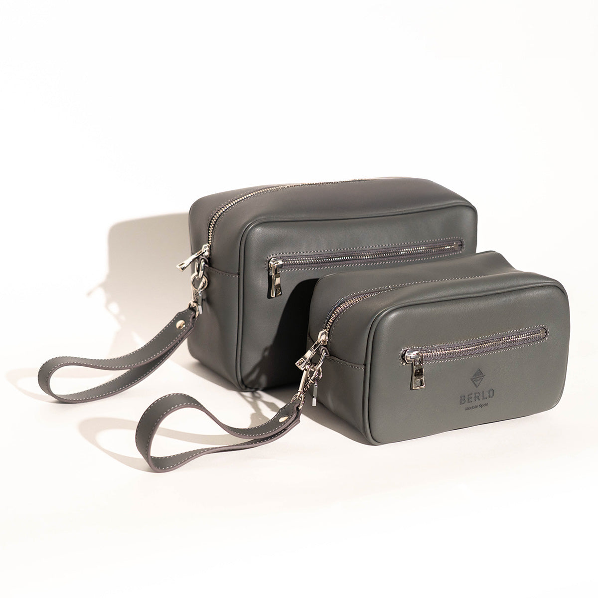 Berlo Cactus Leather Toiletry Bag Large