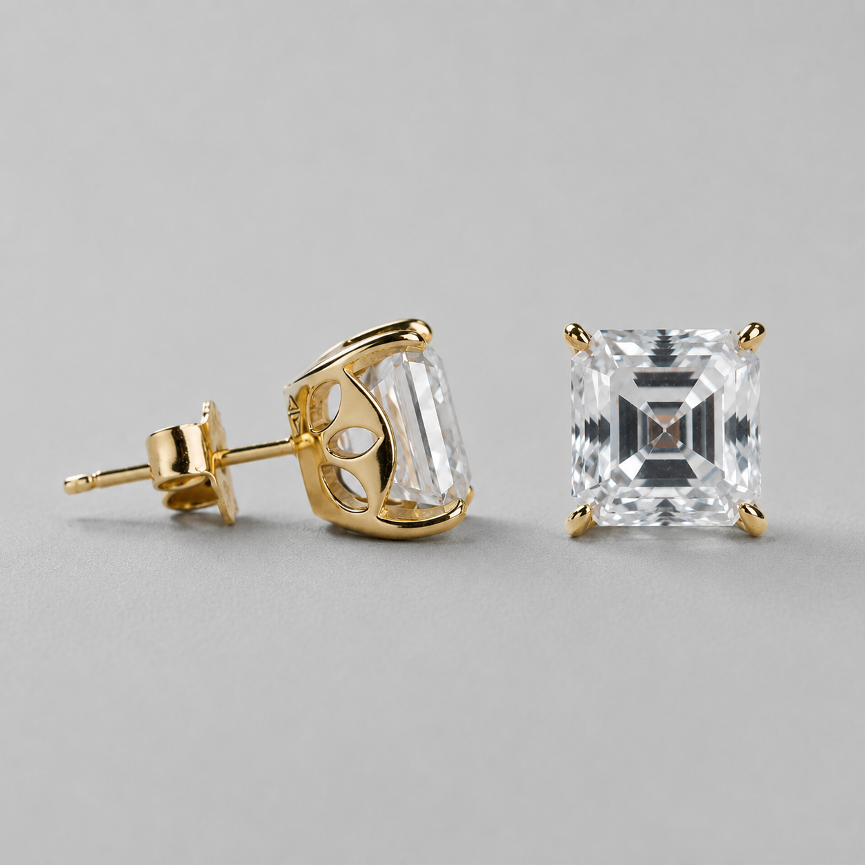 Berlo Heritage — 14K Gold Vermeil Moissanite Solitaire Stud Earrings