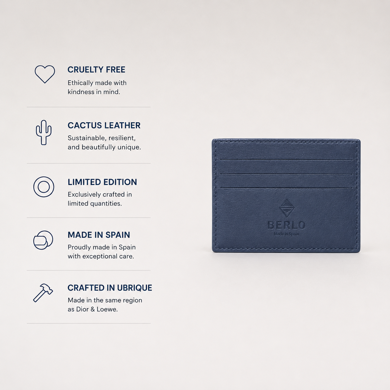 Berlo Cactus Leather Card Holder