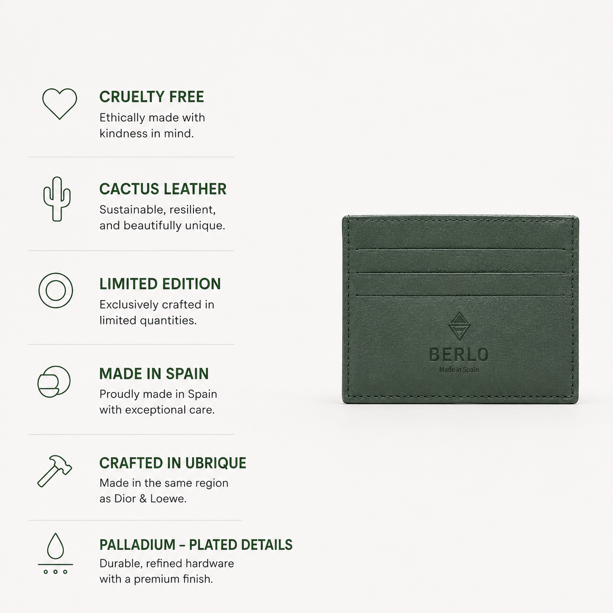 Berlo Cactus Leather Card Holder