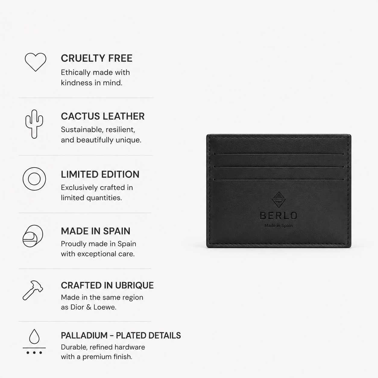 Berlo Cactus Leather Card Holder