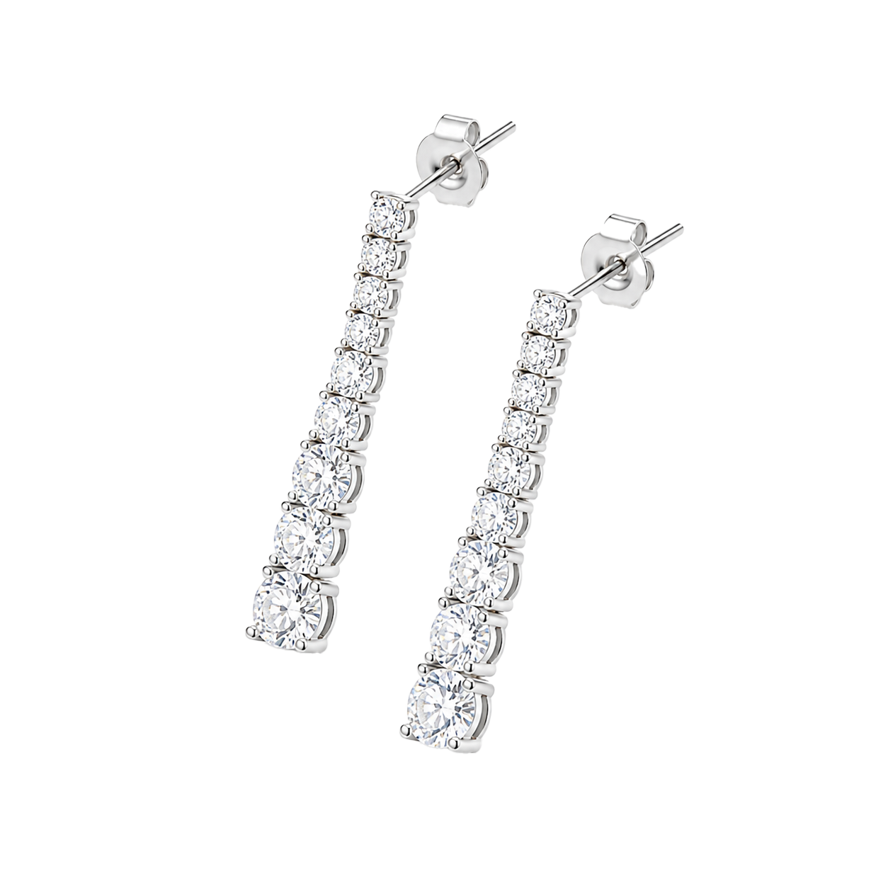 Berlo Heritage — 925 Silver Rhodium Chain Dangle Earrings