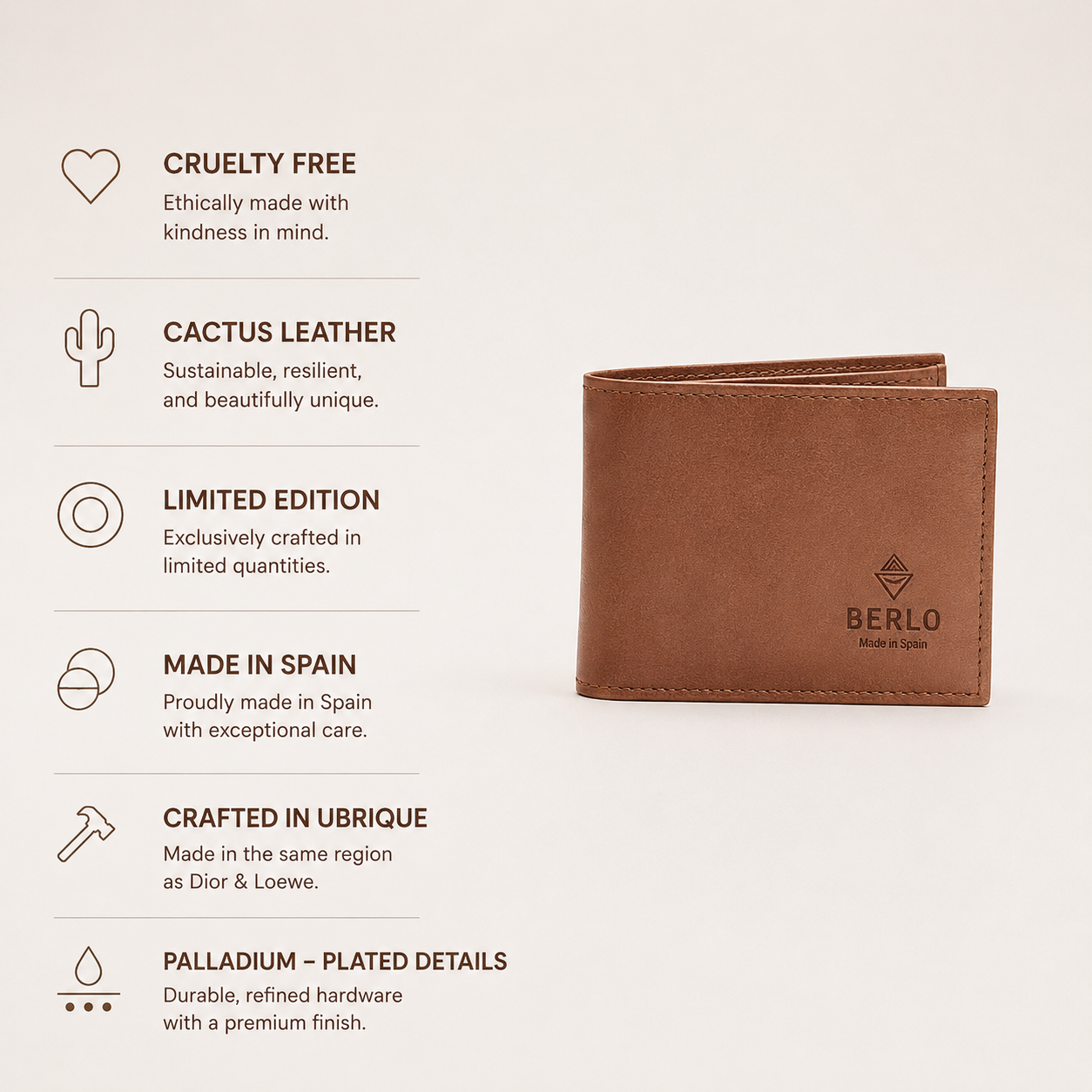 Berlo Cactus Leather Wallet