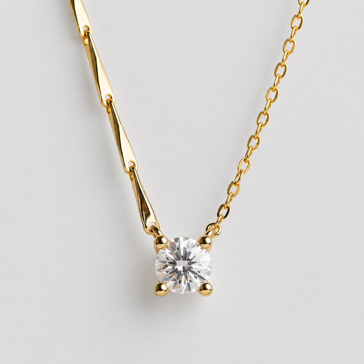 Berlo Heritage — 14K Gold Vermeil Moissanite Solitaire Necklace