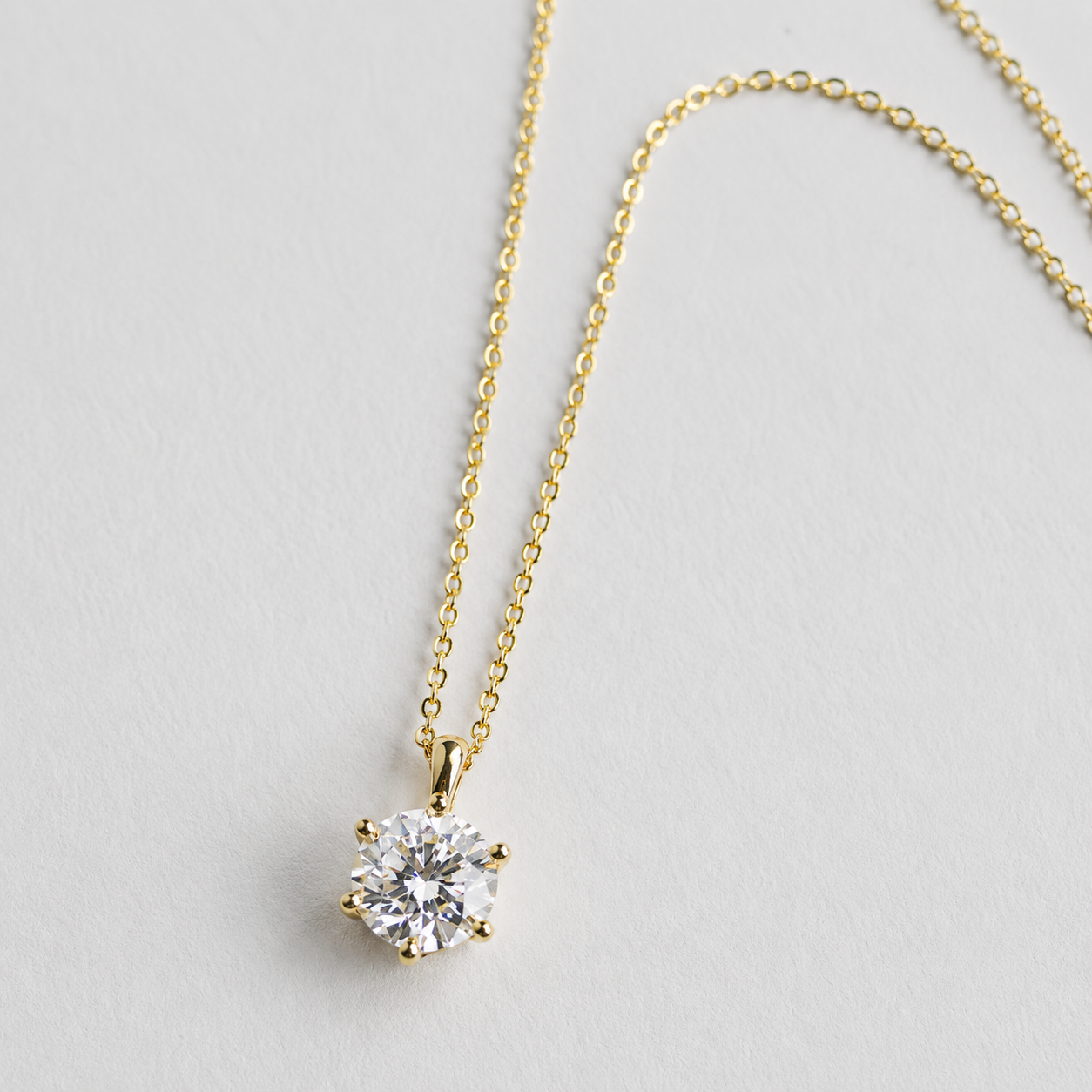 Berlo Heritage — 14K Gold Vermeil Moissanite Halo Necklace