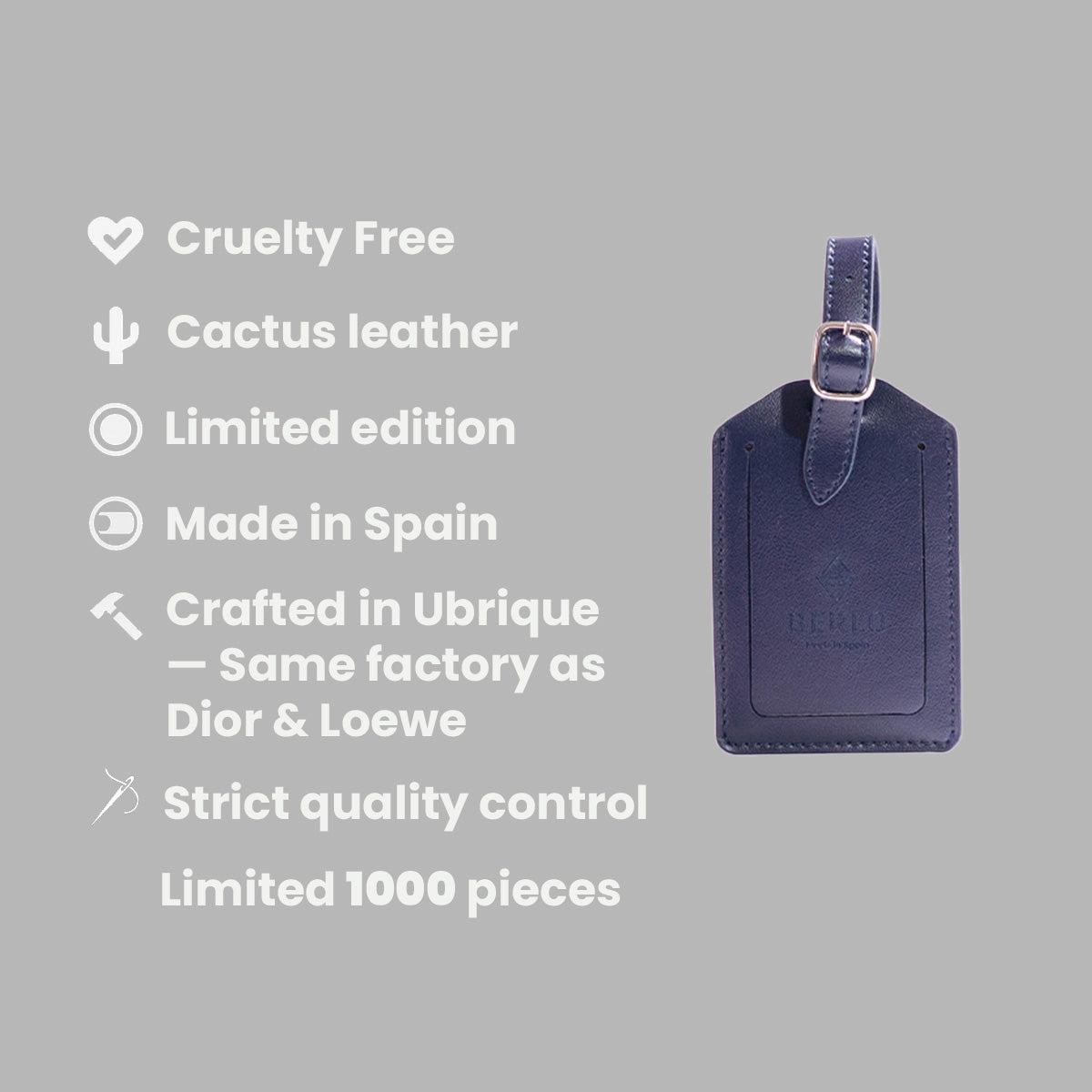 Berlo Cactus Leather Luggage Tag