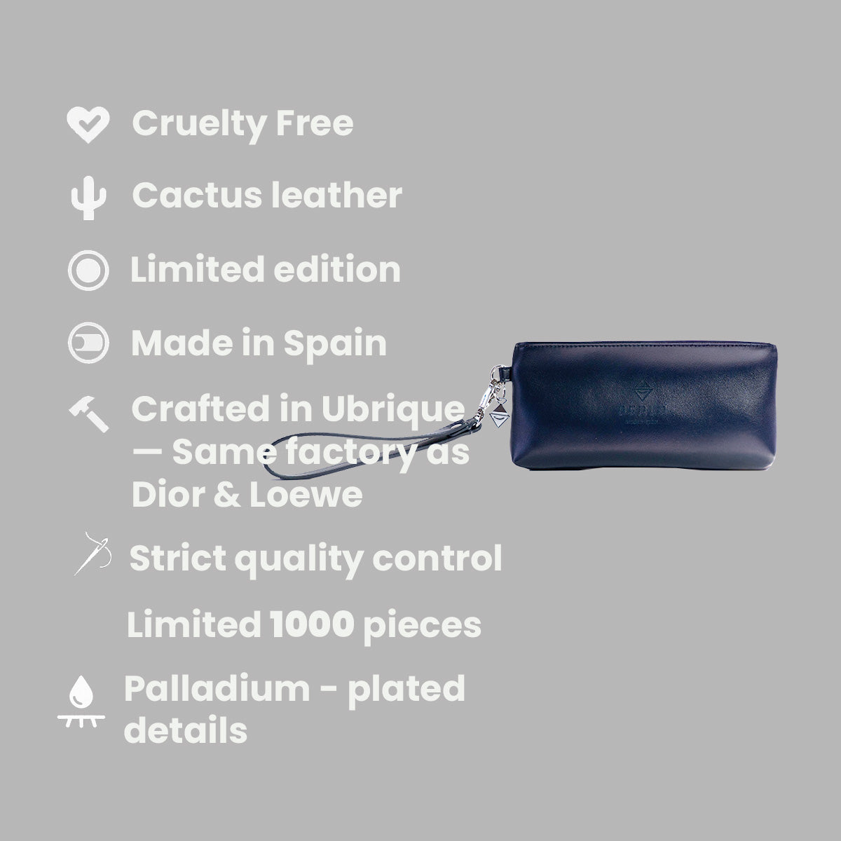 Berlo Cactus Leather Cosmetics Bag Small