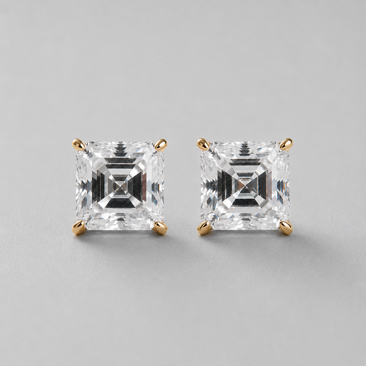 Berlo Heritage — 14K Gold Vermeil Moissanite Solitaire Stud Earrings
