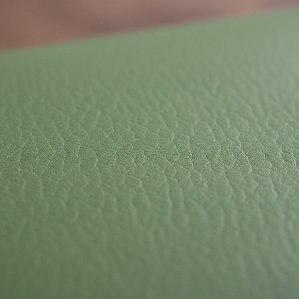 Clean, matte texture of cactus leather showing grain and softness.