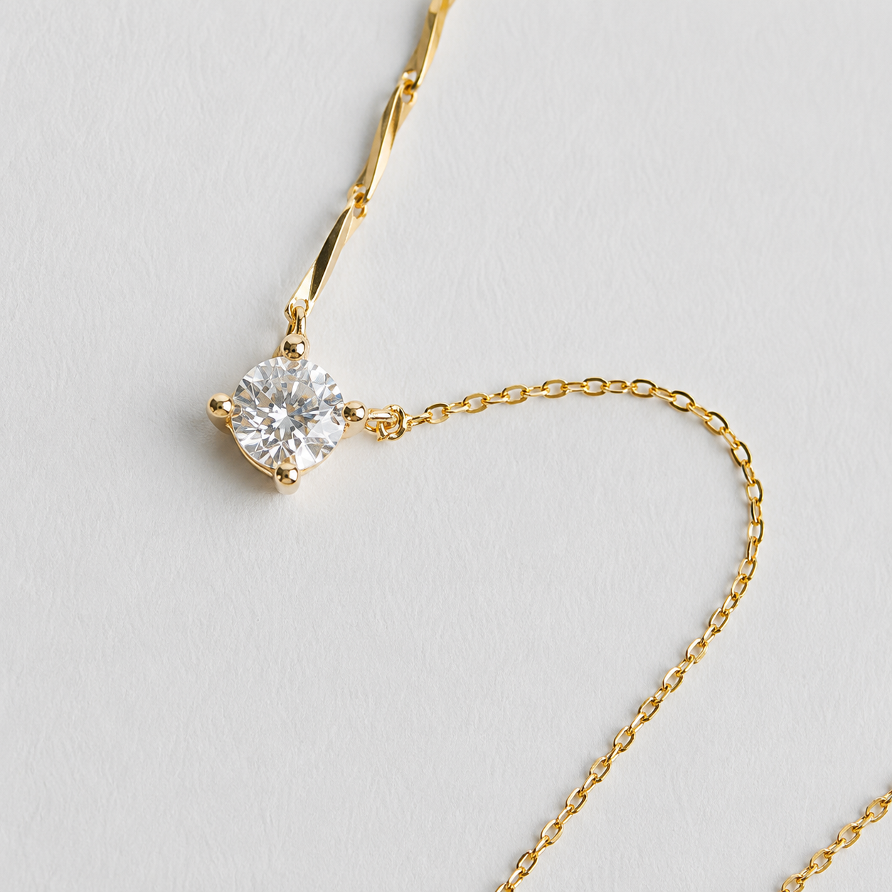 Berlo Heritage — 14K Gold Vermeil Moissanite Solitaire Necklace