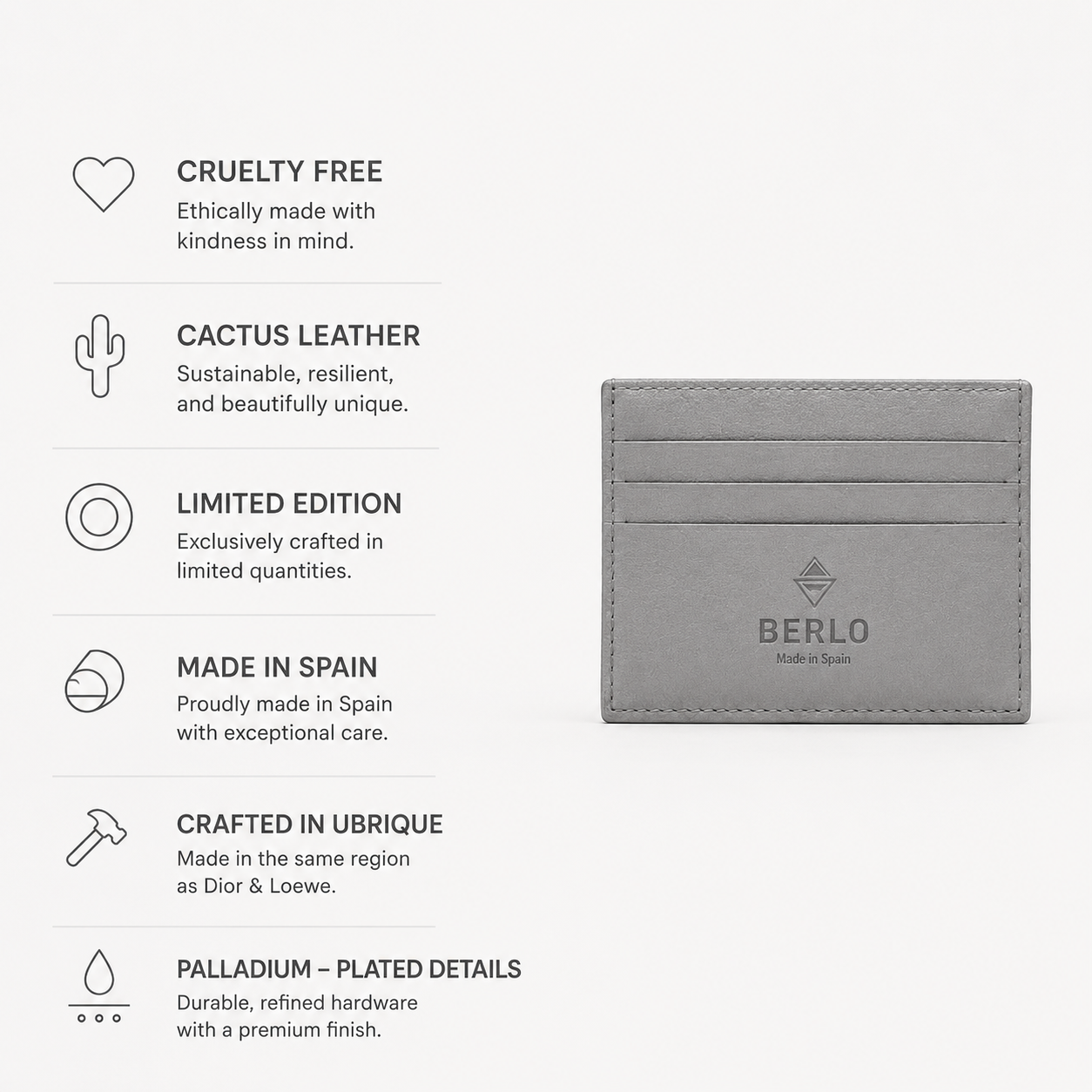 Berlo Cactus Leather Card Holder
