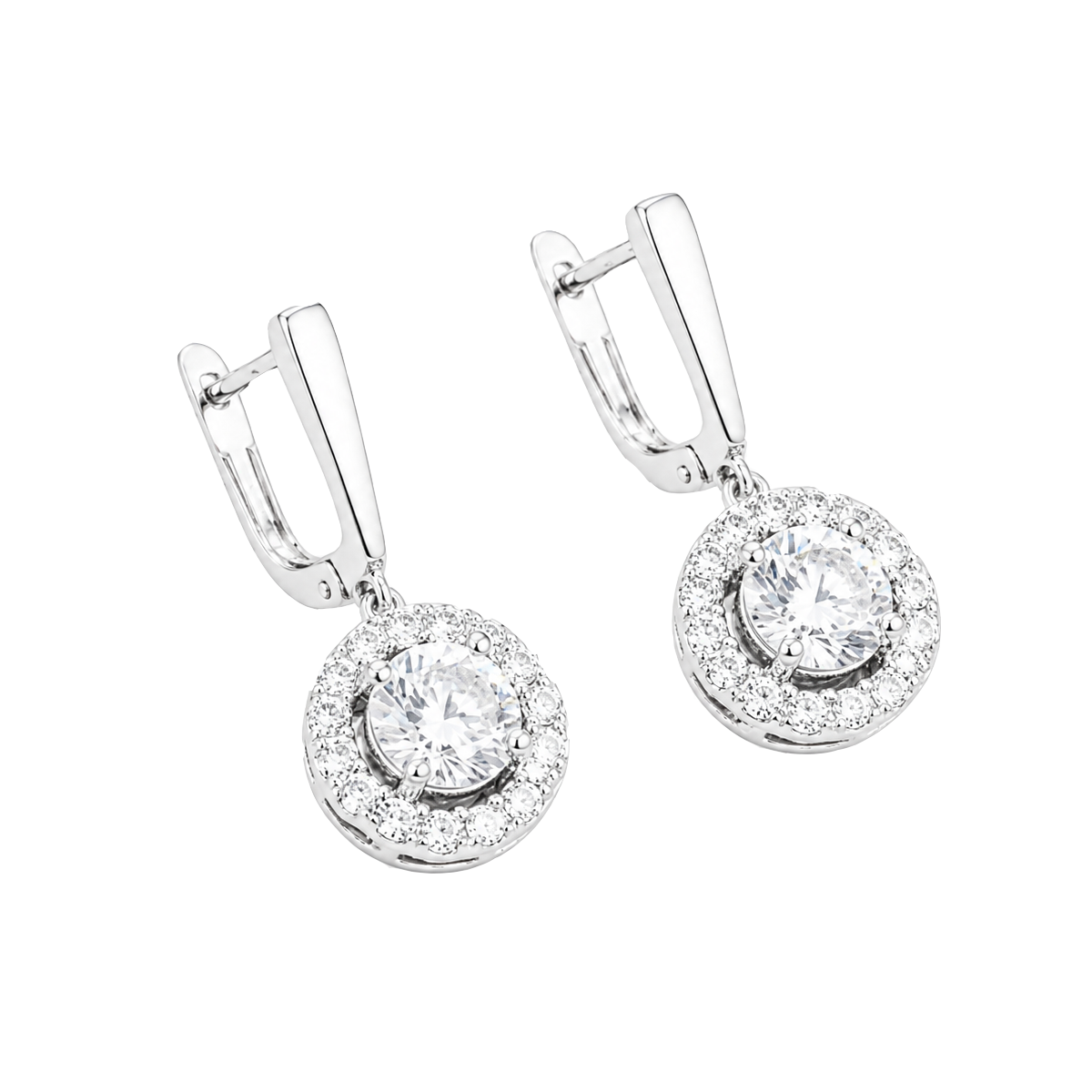 Berlo Heritage — 14K Gold Vermeil Moissanite Halo Drop Earrings