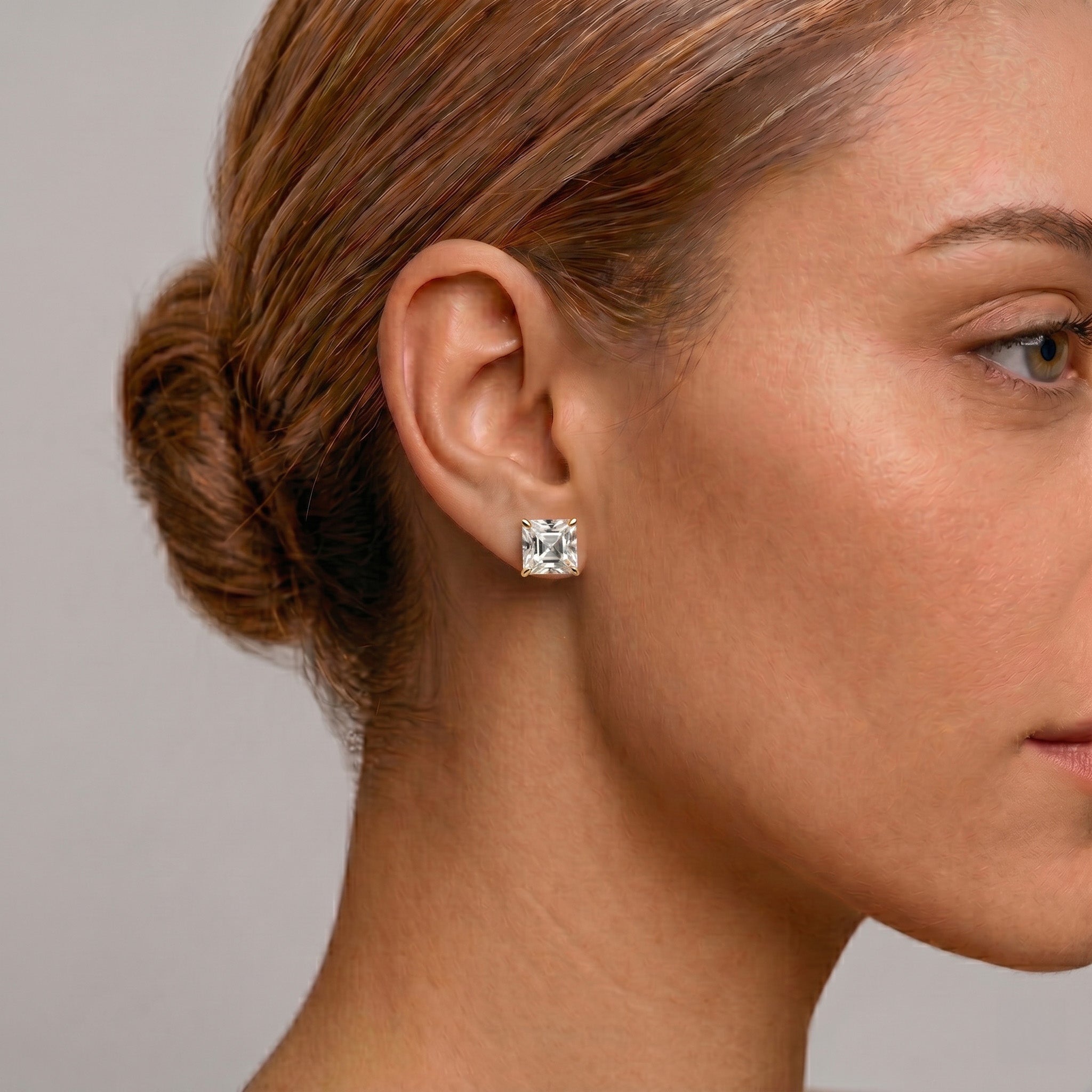 Berlo Heritage — 14K Gold Vermeil Moissanite Solitaire Stud Earrings